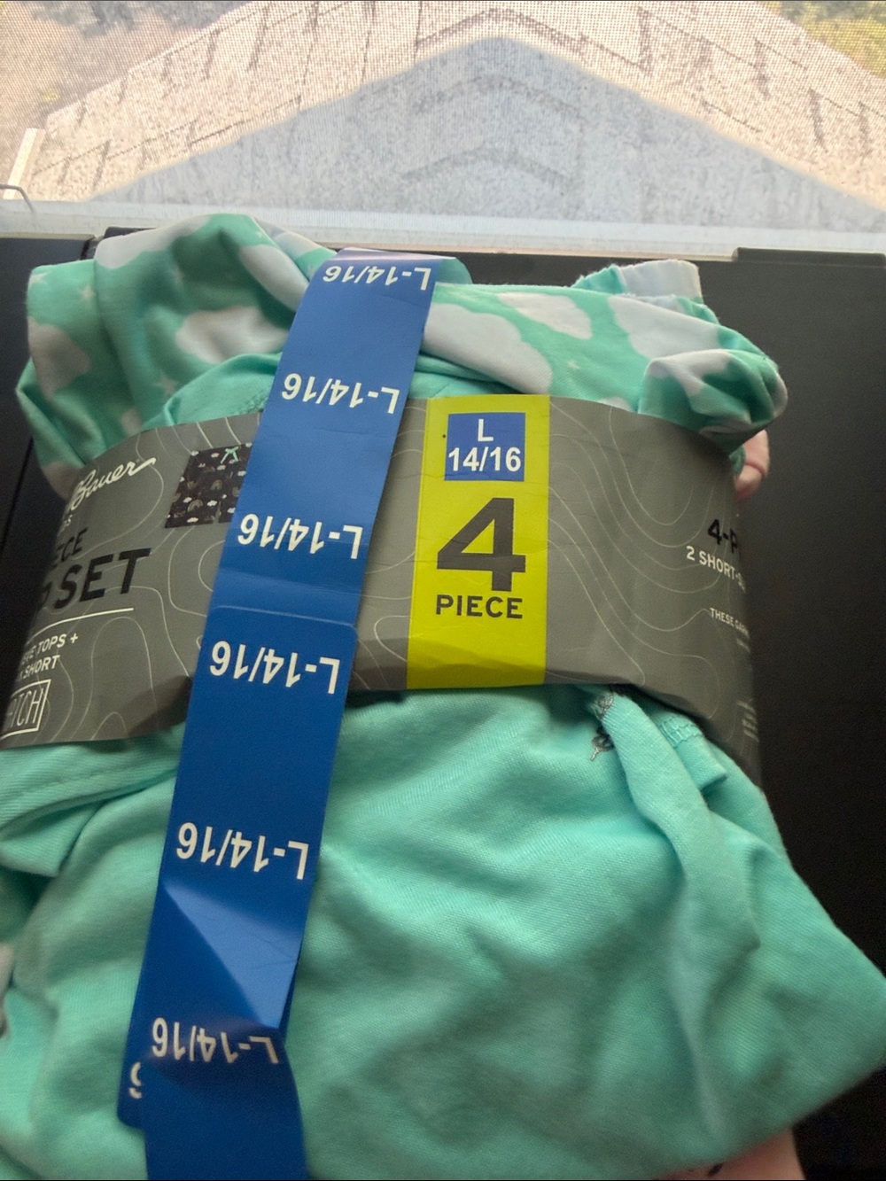 George Kids Pajama Set in Mint Green and Teal